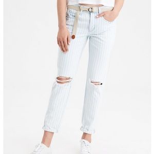 American Eagle Striped Tomgirl Jeans